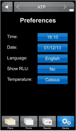 pantalla con el menu de preferencias mvp icon biocontrol systems